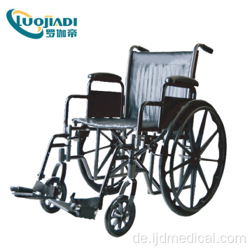 Manueller Rollstuhl mit verchromtem Stahlrahmen und Rückenlehne